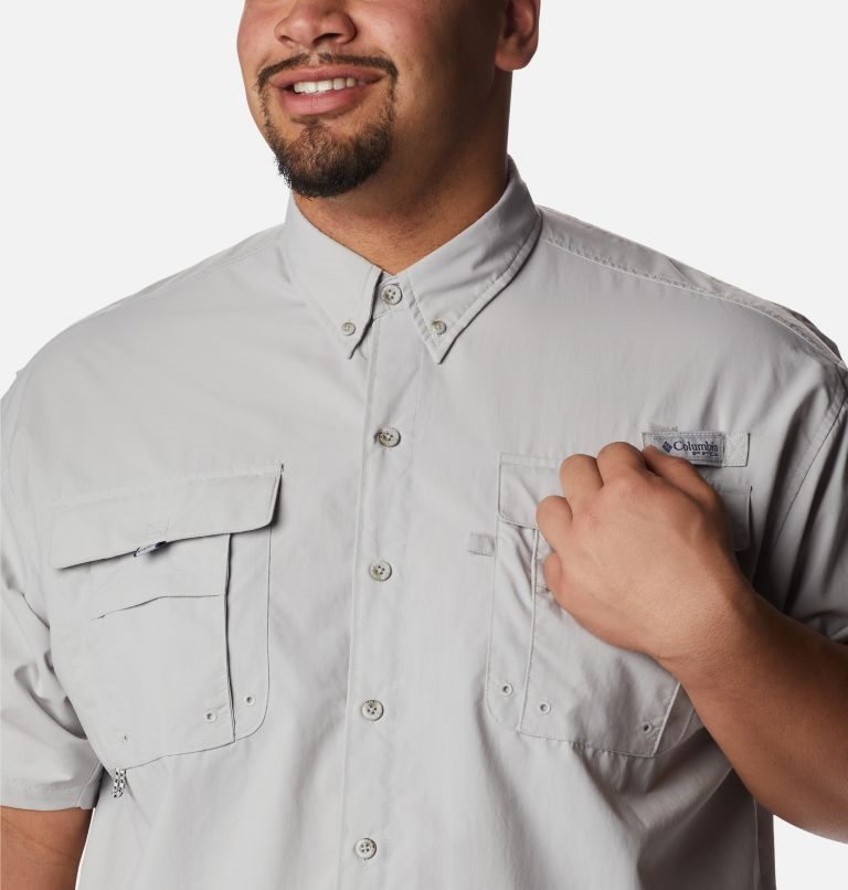 Men's Columbia PFG Bahama II Short Sleeve Shirts Light Grey | Plus Size CA-S58A0